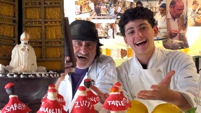 Antonio e Mario Cafiero coi loro dolcissimi cardinali papabili