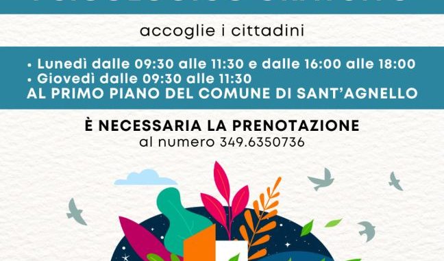 Locandina Sportello Ascolto Psicologico - Sant'Agnello