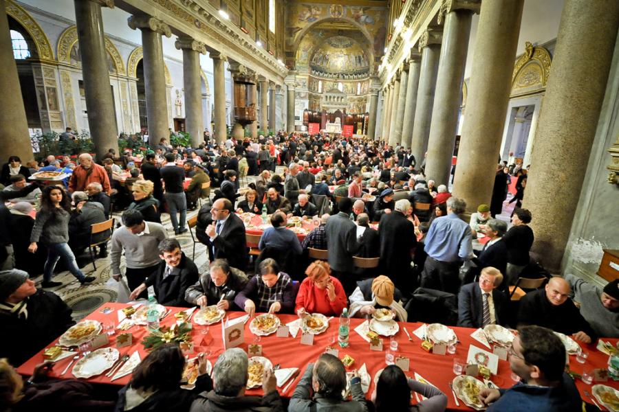 Il_Pranzo_di_Natale_nella_Basilica_di_Santa_Maria_in_Trastevere