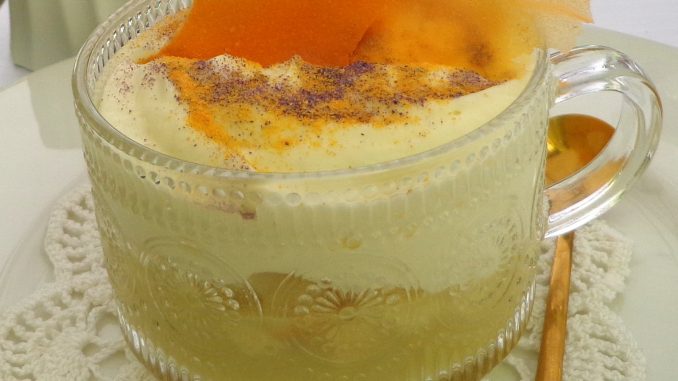 il Cappuccino del Monaco, con patate Provolone del Monaco e polvere di porcini dello chef stellato Guarino